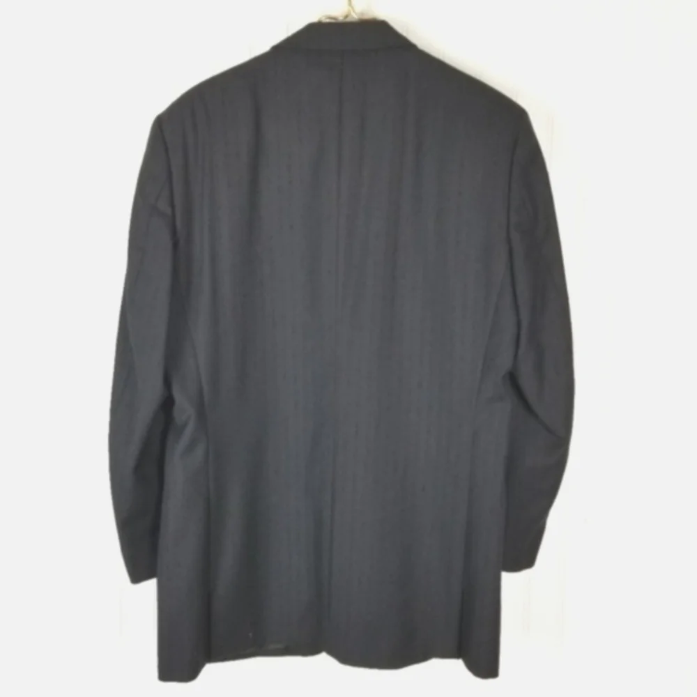 Versace Classic V2 Mens Wool Blazer Black EU 50 US 40 Textured Stripe Made Italy